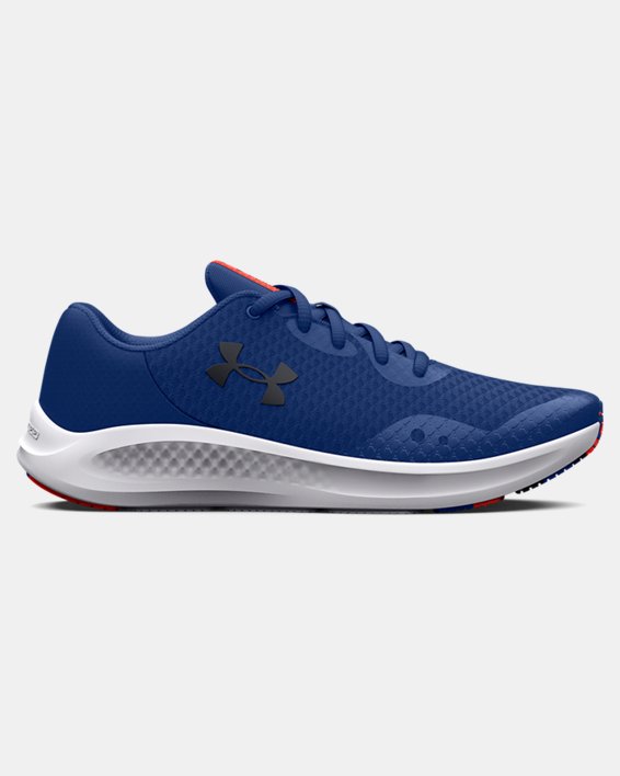 Boys' Grade School UA Charged Pursuit 3 Running Shoes in Blue image number 0